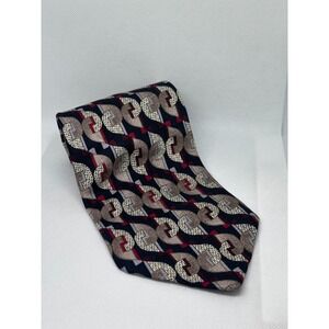 Vintage Valentino Giovanni‎ Multicolor Abstract Geometric Print Men's Silk Tie
